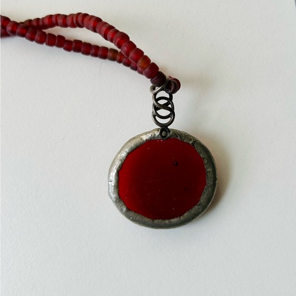 Like new, handcrafted Garnet boho necklace - Picture 5 of 10